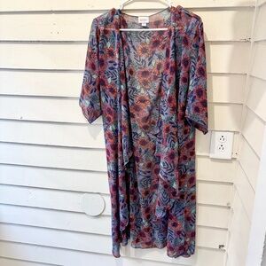 🔥5for$25🔥 Lularoe Shirley Semi Sheer Floral Duster Kimono Waterfall Cardigan